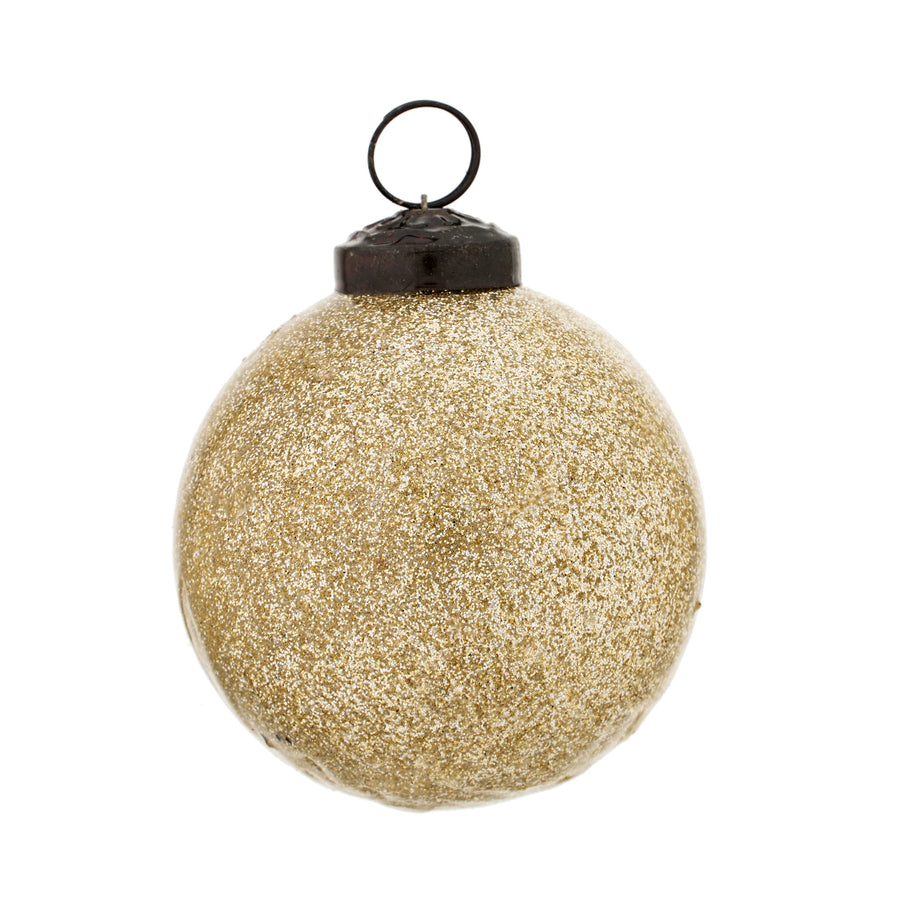Champagne Glitter Ball Ornament