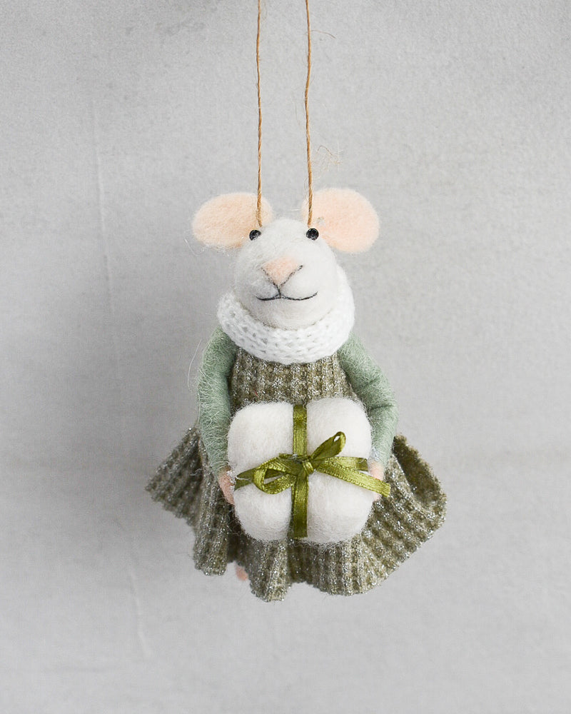 Winter Tree Mouse Ornament