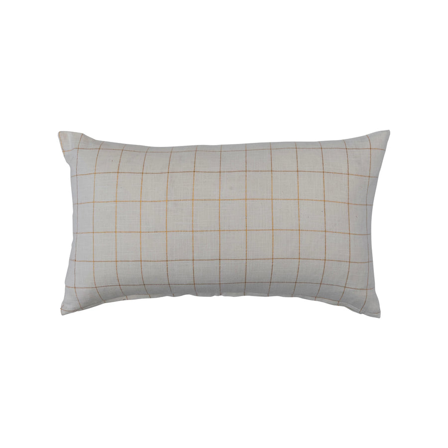 Gold Check Lumbar Pillow