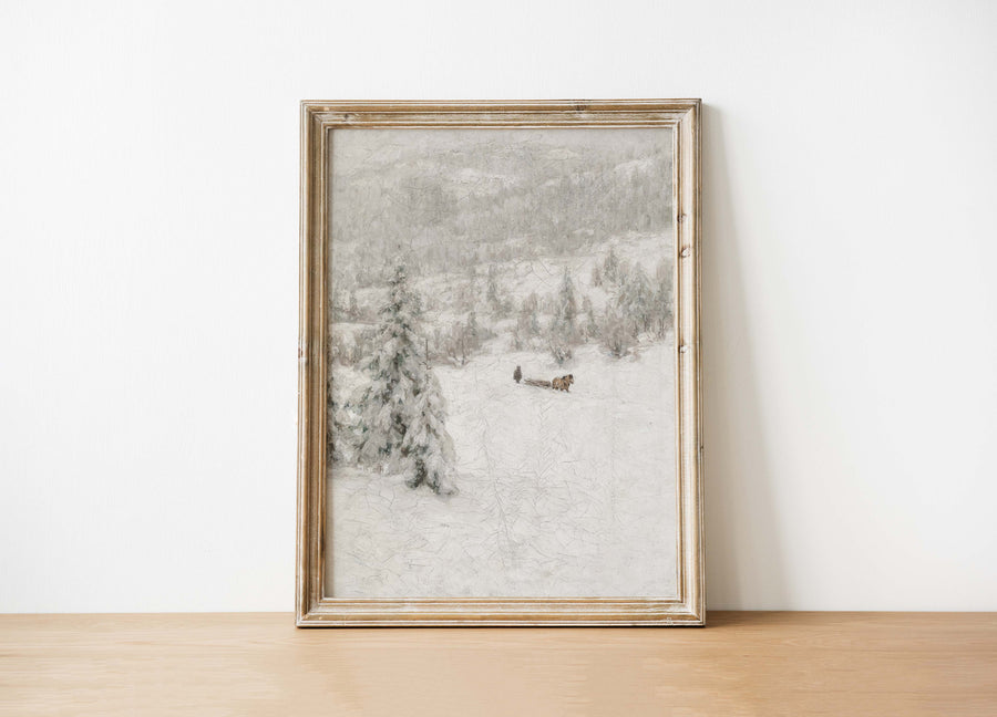 Winter Mist Vintage Art Print | Christmas Art: 11x14in